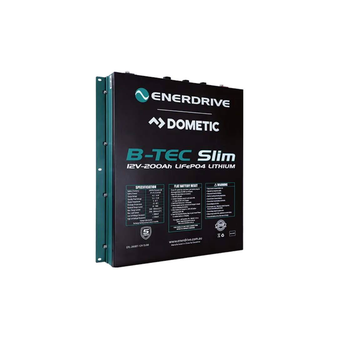 B-TEC 200amp / 12v LiFePO4 Slim Metal Case Battery
