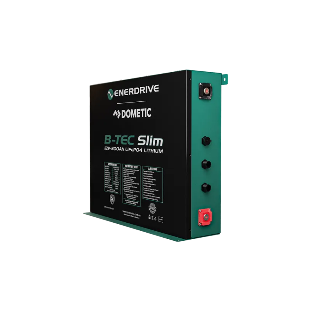 B-TEC 300amp / 12v LiFePO4 BT Slim Metal Case Battery